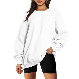 Sweat à capuche pull en coton polaire de haute qualité pour femmes Sweat-shirt avec logo personnalisé avec impression sur le devant Sweatshirts longs pour femmes - Product Image 1