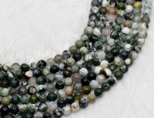 Natural Healing Bulk Selling <b>Tree</b> Agate 8mm Round <b>Crystal</b> Loose Beads Premium Gemstone for Jewelry Making Meditation - Product Image 5