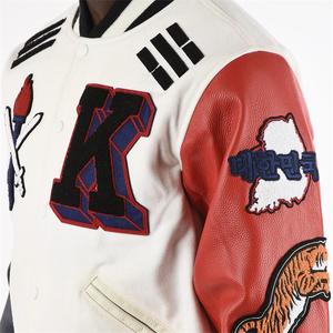 Veste de baseball universitaire personnalisée pour homme pour l'hiver, broderie varsity, motif uni, logo frontal, cuir, style urbain - Product Image 4