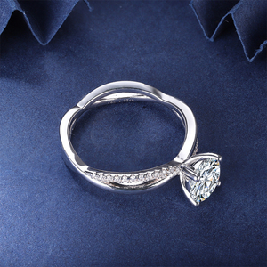 Haute qualité IGI certifié en argent Sterling or Rose trois pierres canal réglage diamant bague de fiançailles pour les femmes mariage - Product Image 5