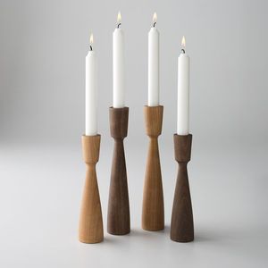 ชุดเชิงเทียนไม้วอลนัททำด้วยมือดีไซน์คลาสสิกสีทรงกลมไม้ธรรมชาติอุปกรณ์เสริมเชิงเทียน - Product Image 5