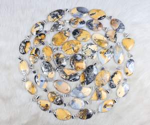 สร้อยคอแจสเพอร์มาลากาโนสีเหลืองของแท้หลายรูปทรง925จี้ชุบเงินทำด้วยมือขายส่ง - Product Image 3