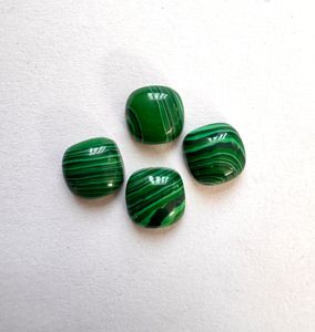 มาลาไคต์ธรรมชาติทรงคุชชั่น 10 มม. ทรงคาโบชอง เรียบ สีเขียวมีดำ หินพลอยหลวมสำหรับทำเครื่องประดับ - Product Image 2