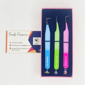 Pince à épiler Somofy Enterprises Powderpuff Bottom Design, faite à la main, de précision, durable, en acier inoxydable, 10 mm de longueur, à dents - Product Image 4