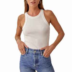 Nueva llegada al por mayor Material de alta calidad 100% algodón hecho mujeres gimnasio camisetas sin mangas Casual Fitness transpirable - Product Image 1