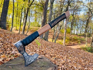 Hacha vikinga de grado Industrial, cabeza de acero de alto carbono con nuevo diseño único, hermoso mango de madera para hacha de bricolaje al aire libre - Product Image 5