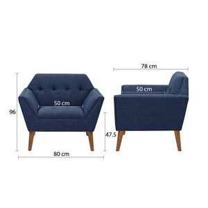 Colorful Upholstered Square Single <b>Sofa</b> - Product Image 4