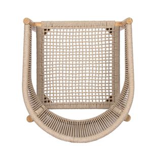 Chaise de salle à manger moderne en teck massif de haute qualité avec tressage en corde pour usage intérieur/extérieur - Product Image 4