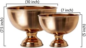 Bol de piédestal en cuivre ajouter des fruits ou des friandises pour un centre de table ou utiliser comme compote de fleurs idéal pour la décoration intérieure de mariage - Product Image 4