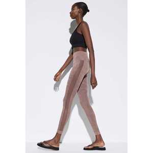 Leggings de Cintura Alta sin Costuras de Chifón con Costuras Detalladas, Estilo Deportivo, Talla XL, Casuales, para Gimnasio, Invierno, Suaves, de Spandex y Nailon - Product Image 3