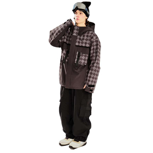 Ropa de esquí personalizada OEM para exteriores, chaqueta de nieve impermeable, ropa para la nieve en negro y marrón - Product Image 5