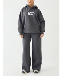 Conjunto Deportivo Informal de Invierno para Mujer, Fabricante Profesional, Chándal Deportivo de Poliéster, Talla Grande, Transpirable, con Capucha - Product Image 1