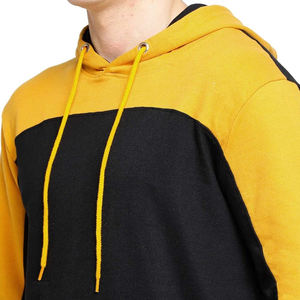 Jaune et noir couleur hommes nouveau Design sweats à capuche automne hommes mode Simple haut couleur unie décontracté mode sweats à capuche - Product Image 6