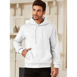No String Hoodies Heavyweight 500 Gsm Fleece Hombres Slim Fit Basic Pullover Hoodies Sudadera Precio de fábrica Sudaderas con capucha - Product Image 6