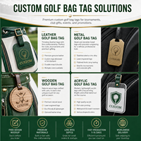 Étiquettes de sac de golf en métal émaillé personnalisées OEM d'usine, étiquettes de bagages de voyage, logo sur mesure, accessoires de sac de golf Tourament