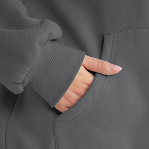 Precio de fábrica, sudaderas con capucha de gran tamaño para mujer, hombro caído, ropa de calle holgada, Sudadera con capucha, nueva moda, sudaderas con capucha de manga larga lisas en blanco - Product Image 5