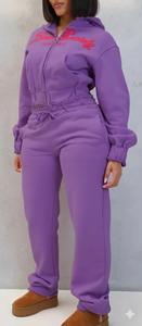 2025 personnalisé bouffée impression deux pièces pantalon ensemble femmes survêtements haute qualité recadrée à capuche et pantalons de survêtement ensemble femmes survêtement ensemble - Product Image 3