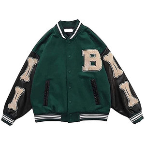 Chaqueta Varsity Vintage de Invierno para Hombre, con Bordado de Letras, Manga Larga, Chaqueta de Béisbol, Poliéster/Algodón, Impermeable, Reversible - Product Image 5