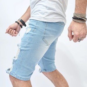 100% algodón Premium, venta al por mayor, pantalones vaqueros para hombre, pantalones cortos personalizados de alta calidad, pantalones cortos de mezclilla transpirables lavados informales de secado rápido - Product Image 4