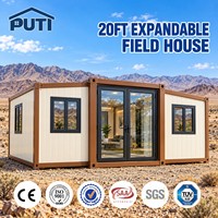 Maison conteneur écologique de 20 pieds à double aile extensible, en acier recyclable, pliable, pour logement compact