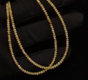 Cuentas de diamantes amarillos Piedra amarilla brillante para joyería AAA + Calidad Cuentas de diamantes Rondelle facetadas de hebra larga de 15 pulgadas - Product Image 3