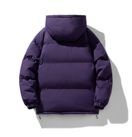 Blouson d'hiver mat épais sans brillance à col montant avec logo frontal, séchage rapide, respirant, coupe ajustée pour homme, style streetwear