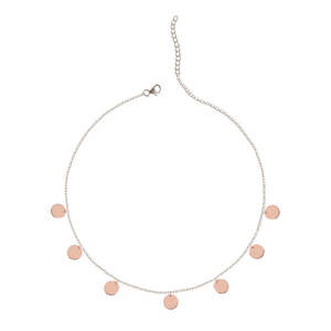 NOVAMART Fine Rose Gold Hammered Charm Stainless Steel <b>Necklace</b> <b>Chain</b> Fashion Pendant with Authenticity Certification Wholesale - Product Image 1