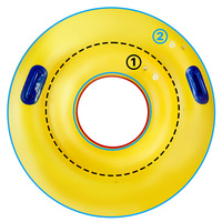 Bouée gonflable géante pour piscine adulte 100 cm (WC-S10023) avec poignées renforcées, en PVC durable de 0,30 mm d'épaisseur, 2 chambres à air