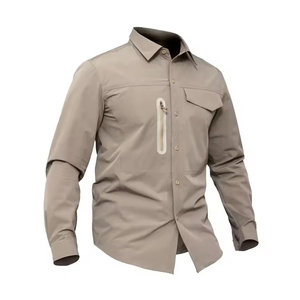 เสื้อตกปลาแขนเต็มสีเทาเสื้อตกปลาแห้งเร็วเสื้อตกปลาลำลองสำหรับล่าปลา - Product Image 4