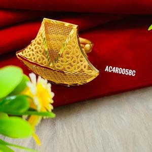 แหวนแฟชั่นคุณภาพสูงแบบคลาสสิกมาใหม่ชุบทอง18K เครื่องประดับหนึ่งกรัมสำหรับผู้หญิง - Product Image 2