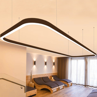 Lustre Suspendu Plafonnier Réglable Design Nordique Rectangle à Coins Arrondis pour Salle à Manger Décoration d'Intérieur
