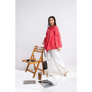 Túnica de Algodón y Viscosa Teñida IPS-44133 con Elegante Decoración de Lazo - Product Image 2