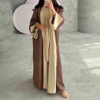 Vente en gros de robes longues musulmanes pour femmes adultes, vêtements islamiques, polyester et coton, coupe ample, personnalisable, hijab modeste