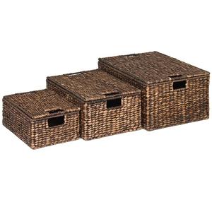 OEM Factory Wholesale High Quality Jumbo Water Hyacinth <b>Basket</b> with Built-in Handles Storage <b>Basket</b> for Organizing - Product Image 5
