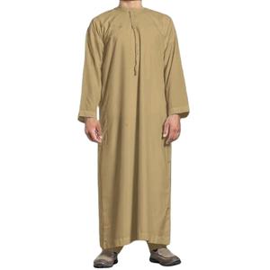 Thobe musulmán tamaño bolsillo Color sólido diseño árabe vestido Arabia Saudita Qatar moda hombres ropa islámica por AM IMPEX - Product Image 1