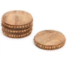 การออกแบบที่กําหนดเองไม้จานรองแก้วไม้มะม่วงทรงกลมขนาดใหญ่คลาสสิกถ้วยชาจานรองแก้วร้านอาหารแฮนด์เมดโต๊ะจานรองแก้วไม้ด้านบน - Product Image 3