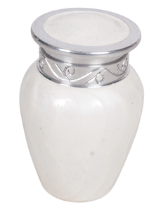 Finition Urne légère de qualité durable blanche Urne funéraire en métal de style américain classique pour les cendres pour l'urne commémorative de souvenirs - Product Image 5