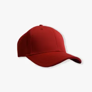 Topi bisbol merah 100% poliester daur ulang bersertifikat