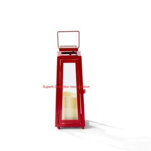 Stylish <b>Red</b> Metal Decorative Lantern <b>Candle</b> Holder Modern Style Hanging & Tabletop Iron & <b>Candle</b> Holder For Garden Party Decor - Product Image 3