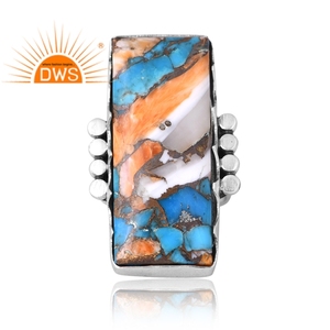 Stylish Design Sterling Silver Natural Mojave Copper Oyster <b>Turquoise</b> Gemstone <b>Ring</b> For Women Custom Jewelry For Women - Product Image 3