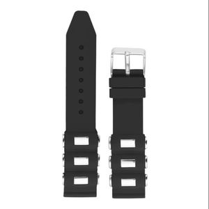 Bracelets de montre personnalisés en silicone noir imperméable souple et léger JD150 unisexe 22 mm avec boucle en acier inoxydable 27 cm pour montres intelligentes - Product Image 1