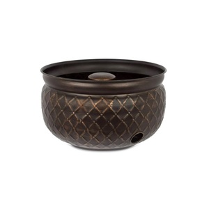 Forme ronde de cuvette de tuyau en métal fini par cuivre antique pour l'arrosage de plantes de jardin à la maison - Product Image 1