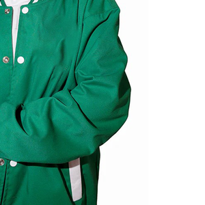 Veste universitaire verte personnalisée de haute qualité pour femmes High Street Style vêtements d'hiver col montant corne bouton fermeture vestes pour hommes - Product Image 6