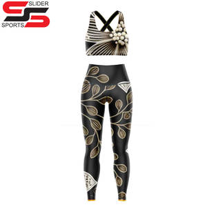 Logo personnel personnalisé imprimé femmes Sport Yoga Legging impression sur demande Yoga soutiens-gorge Sublimation Polyester Fitness ensembles - Product Image 4