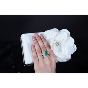 NOVAMART Fine SILVERINGS 925 STERLING ELYSIAN <b>EMERALD</b> OVAL CUT <b>SILVER</b> <b>RING</b> Men's Gemstone Party with Natural Stone Fine Jewelry - Product Image 2