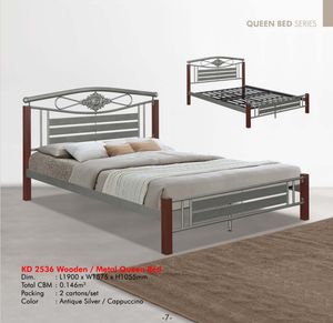Meubles de chambre à coucher Lit double en métal Lits Cadre de lit Queen Ensembles de chambre à coucher Meubles de maison Chambres à coucher Malaisie KD-2536 Domica - Product Image 2