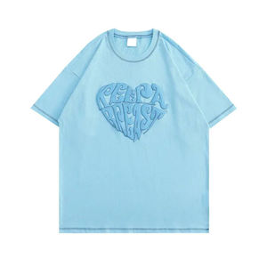 T-shirt imprimé bouffant hommes T-shirts surdimensionnés lourds en coton polyester en vrac personnalisés pour hommes - Product Image 6