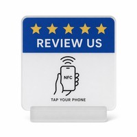 Support d'affichage NFC en acrylique transparent personnalisé, finition mate givrée, pour comptoir de vente au détail, réception d'hôtel
