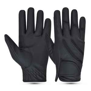 Guantes ecuestres de cuero para montar a caballo para damas, niñas, mujeres y hombres, guantes para montar a caballo, agarre antideslizante, cuero puro - Product Image 1