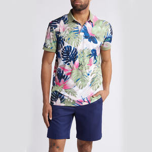 Chemise de golf tricotée à séchage rapide de haute qualité performance d'évacuation impression par sublimation numérique complète solide pour les chemises de sport polo - Product Image 1